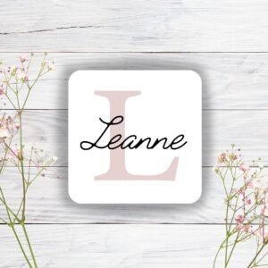 Personalised Pastel Name Coaster - Trendy Coaster, Coaster Gift, Custom Gift, Gift For Friend, Present, Birthday Gift, Keepsake, Special